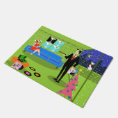 Retro Urban - deur voor kerstparen Deurmat (Schuin)