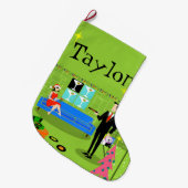 Retro Urban-kerstcadeautje kerstcadeau stoppen Grote Kerstsok (Voorkant (Hangend))