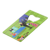 Retro Urban-kerstkaartenflesopening Creditkaart Flessenopener (Voorkant Gekanteld)