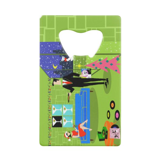 Retro Urban-kerstkaartenflesopening Creditkaart Flessenopener (Achterkant)