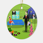 Retro Urban-kerstkerstkerstkerstkerstkerstkerstver Keramisch Ornament (Links)