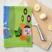 Retro Urban-kerstkeukenhanddoeken Theedoek (Quarter Fold)