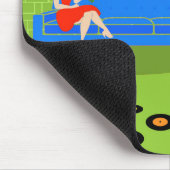 Retro Urban-kerstpaar Mousepad Muismat (Hoek)