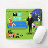 Retro Urban-kerstpaar Mousepad Muismat (Met muis)
