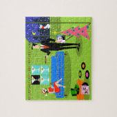 Retro Urban-kerstpaar Puzzle Legpuzzel (Verticaal)