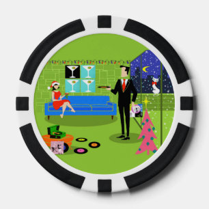 Retro Urban-kerstparapestant poker-chip Poker Chips