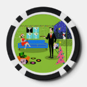 Retro Urban-kerstparapestant poker-chip Poker Chips (Achterkant)