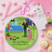 Retro Urban - kerstparapport Papieren Bordje (Feest)