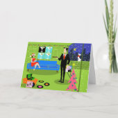 Retro Urban Paar Kerst Kaart (Voorkant)