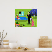 Retro Urban Poster met kerstparen (Keuken)