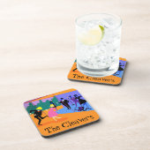 Retro Urban Rooftop Party Plastic Onderzetters (Rechterzijde)