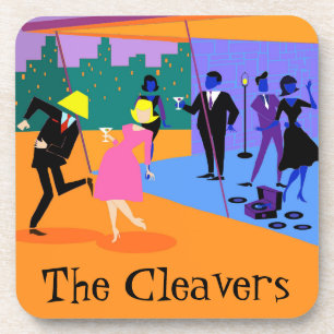 Retro Urban Rooftop Party Plastic Onderzetters