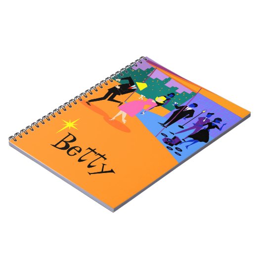 Retro Urban Rooftop Party Spiral Notitieboek (Linkerzijde)