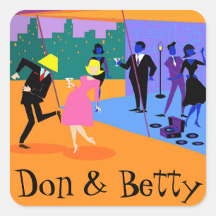  Retro Urban Rooftop Party Stickers
