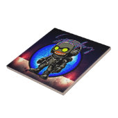 Retro Urban Steampunk Esthetiek - Spaceboy Fantasy Tegeltje (Zijkant)