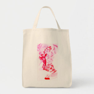 Retro Urban Street Red Waterverf Art Tote Bag