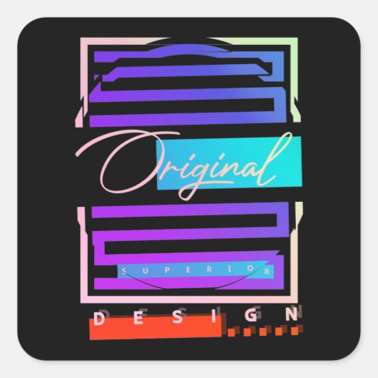 Retro Urban Streetkleding Vierkante Sticker (Voorkant)