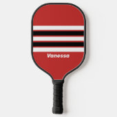 Retro Urban Zebra Across Striping met naam Pickleball Paddle (Achterkant)