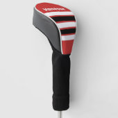 Retro Urban Zebra Over Dwarsgestreepte met Naam Golfheadcover (Schuin)
