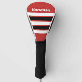 Retro Urban Zebra Over Dwarsgestreepte met Naam Golfheadcover