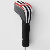 Retro Urban Zebra Speld Strepen met Naam Golfheadcover (Schuin)