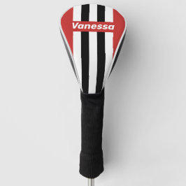 Retro Urban Zebra Speld Strepen met Naam Golfheadcover