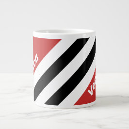 Retro Urban Zebra Strepen met Naam Grote Koffiekop