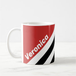 Retro Urban Zebra Strepen met Naam Koffiemok
