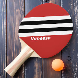 Retro Urban Zebra Strepen met Naam Tafeltennisbatje