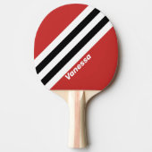 Retro Urban Zebra Strepen met naam Tafeltennisbatje (Voorkant)