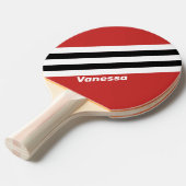 Retro Urban Zebra Strepen met naam Tafeltennisbatje (Voorkant Gekanteld)