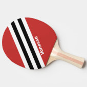 Retro Urban Zebra Strepen met naam Tafeltennisbatje (Zijkant)