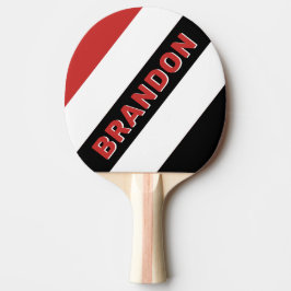 Retro Urban Zebra Vet Strepen met Naam Tafeltennisbatje