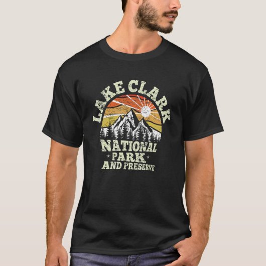 Retro US Alaska 1980 Lake Clark National Park en T-shirt (Voorkant)