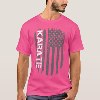 Retro Us Amerikaanse vlag Japanse Karate T-shirt