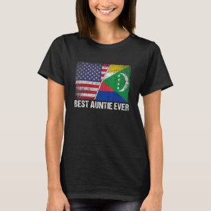 Retro Us Comoren Vlag Beste Tante Ever Moeder D T-shirt