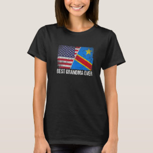 Retro Us Congo vlag beste oma ooit Moederdag T-shirt