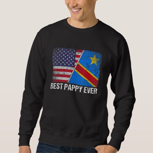 Retro Us Congo vlag beste Pappy ooit Vaderdag Trui (Voorkant)