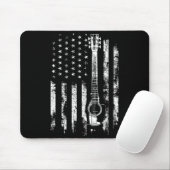 Retro Us Flag Acoustic Guitar Distressed Patriotic Muismat (Met muis)