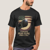 Retro US Flag I overleefde totale zonsverduisterin T-shirt (Voorkant)