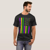 Retro US Mardi Gras Flag Mardi Gras American Men W T-shirt (Voorkant volledig)