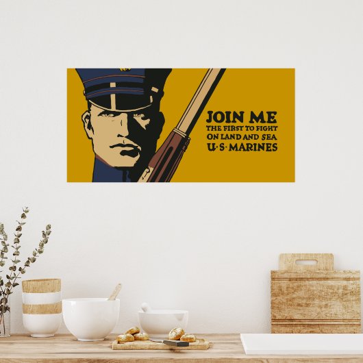 Retro US Marines, sluit me aan Poster (Keuken)
