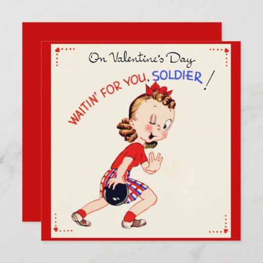 Retro US Militaire Valentijnsdag Card Kaart (Voorkant / Achterkant)