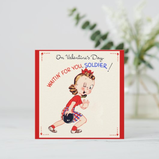Retro US Militaire Valentijnsdag Card Kaart (Staand voorkant)