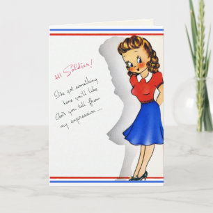 Retro US Military Valentine's Day Card Feestdagen Kaart