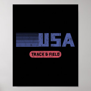 Retro Usa 2020 Team Amerikaans Atletiek Vinta Poster