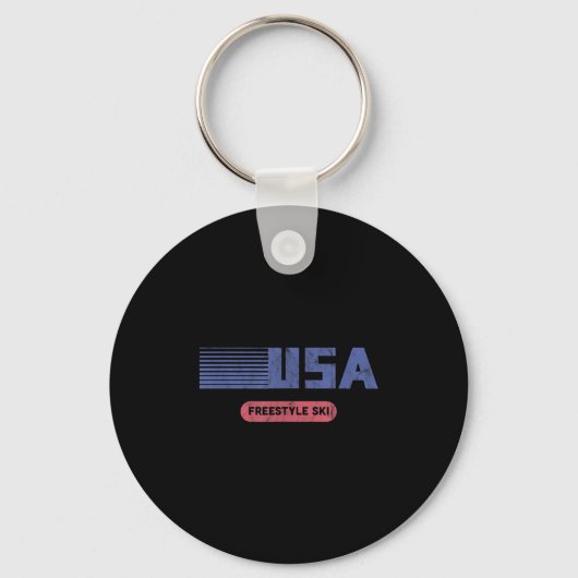 Retro USA 2022 Team Amerikaanse freestyle ski Sleutelhanger (Voorkant)
