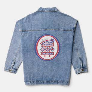 Retro USA 250e verjaardag Marquee Bord 1776-2026 Denim Jacket