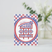Retro USA 250e verjaardag Marquee Bord 1776-2026 Feestdagenkaart (Staand voorkant)