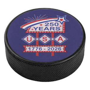 Retro USA 250e verjaardag Marquee Bord 1776-2026 Hockey Puck